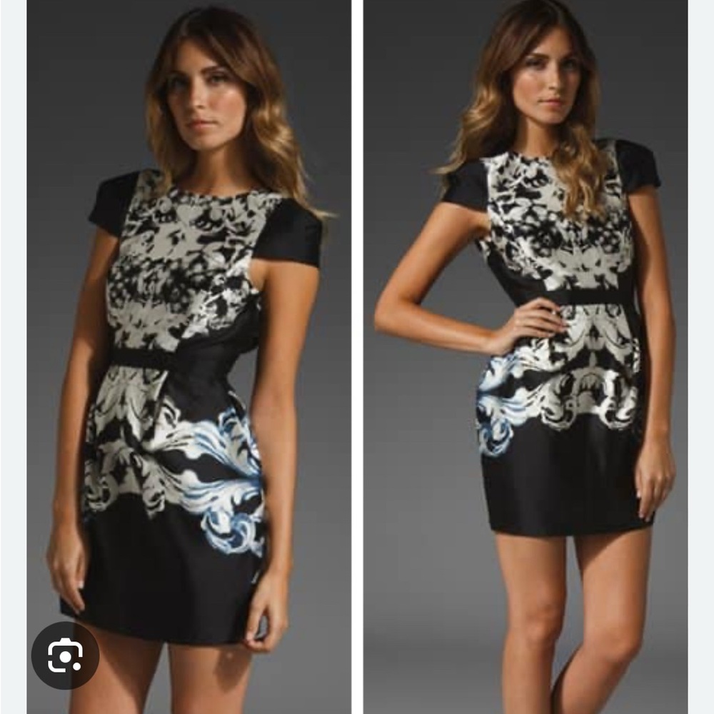 Tibi Rococo Cap Sleeve cocktail dress size 12 b1